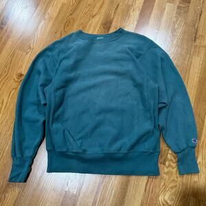 Champion Reverse Weave Crewneck Sweatshirt Mens L Emerald Made in USA Vintage